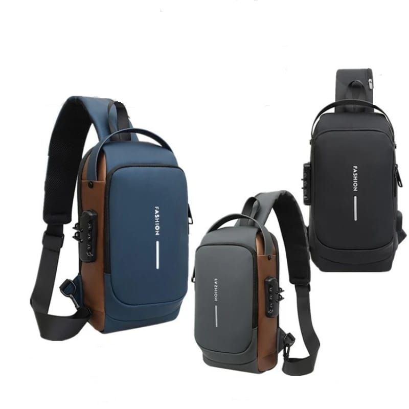 Chest Bag Multifunction Crossbody Sport Running Travel Sling Pack Anti theft USB Charge Shoulder Messenger Pack Luxury Brand