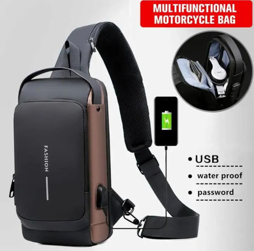 Chest Bag Multifunction Crossbody Sport Running Travel Sling Pack Anti theft USB Charge Shoulder Messenger Pack Luxury Brand