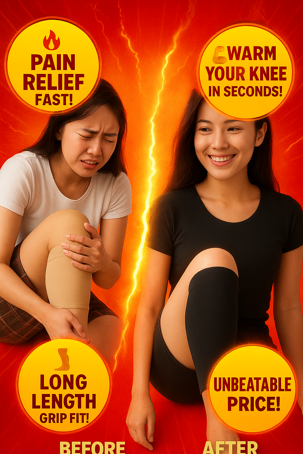 2x Kneee Warmers HIgh Quality Compression Knee Warmers